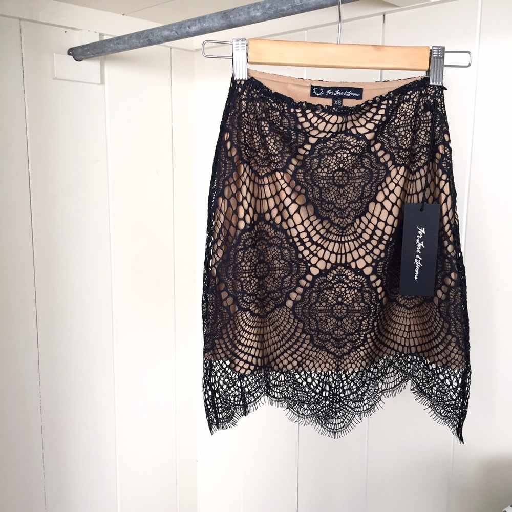 NWT For Love and Lemons Grace mini skirt
